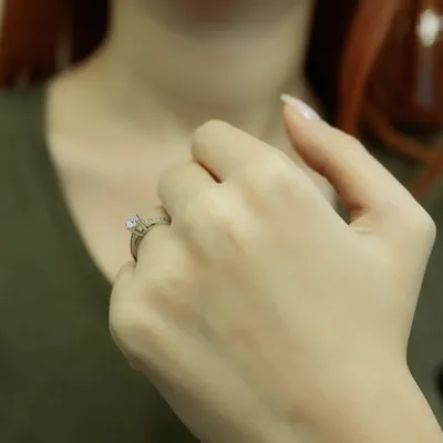 Produktbild von 0,40 Carat Diamant Solitär Ring Antragsring 14 Karat Weißgold