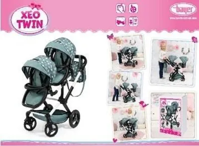 Zdjęcie produktu dla Wózek dla lalek Xeo Twin bliźniaczy regulowany