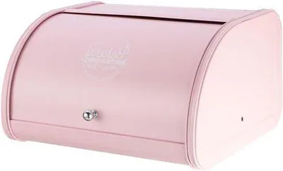 Produktbild von Rosa Brotbox mit Metallrollenaufsatz für Bauernbrot