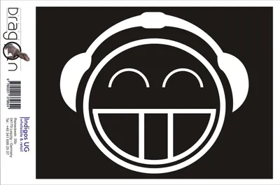 Produktbild von Aufkleber / Autoaufkleber - JDM / Die cut / Auto / OEM - hear phone smile 210x210mm silber - Heckscheibe / Heckscheibenaufkleber