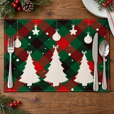 Platzsets Weihnachten wasserdicht 42x32 cm für Esstisch