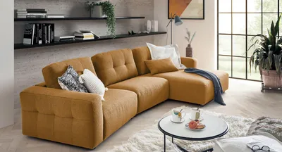 Produktbild von Sofa Nell 147x346 cm schräger 2-Sitzer Loop Curcuma