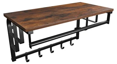 Image de Porte-manteau vintage avec étagère - gain de place - 66 x 27 x 30 cm