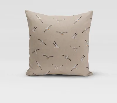 Produktbild von SCHÖNER LEBEN. Kissenhülle Möwen natur verschiedene Größen Größe 60x60cm (HxB) 60x60cm (HxB) Größe