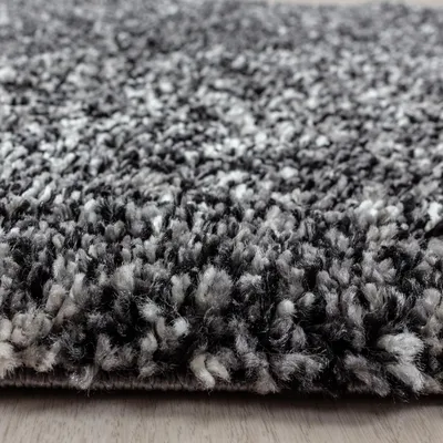 Produktbild von Villa Möbel Enjivo Wohnzimmer-Teppich, Hochflor, Flauschig, Meliert Design , Farbe:Anthrazit, Grösse:120 cm Rund