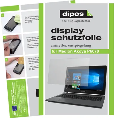 Produktbild von 2x Schutzfolie für Medion Akoya P6670 matt Displayschutzfolie Folie Display Schutz dipos