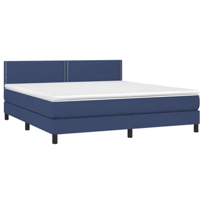Produktbild von vidaXL Boxspringbett mit Matratze Blau 180x200 cm Stoff