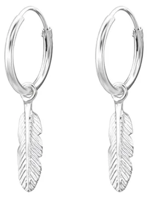 Produktbild von Feder Creolen Ohrringe Silber 925