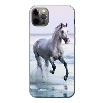 Produktbild von MuchoWow® Handyhülle Schutzhülle Hülle für iPhone 12 Pro Max Pferd - Pilz - Strand Silikon Softcase Handy Hülle - Hartschale
