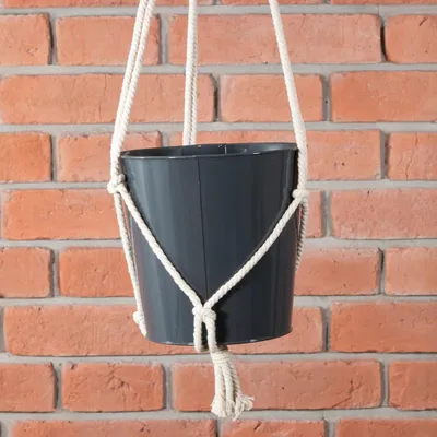 Obrázek produktu pro Šedá kovová závěsná lampa s kabelkem, průměr 20 cm
