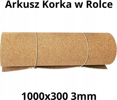 Zdjęcie produktu dla Wysokiej jakości naturalny arkusz korka w rolce 3 mm - 1000x300mm (2 szt.)