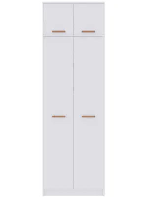 Produktbild von Marmex Möbel Kleiderschrank mit Schrankaufsatz GRANT 13/19 Weiß 75x235x54cm