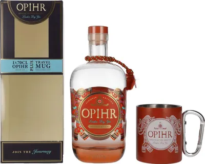 Image de Opihr London Dry Gin EUROPEAN EDITION 43% Vol. 0,7l en boîte cadeau avec Travel Mug