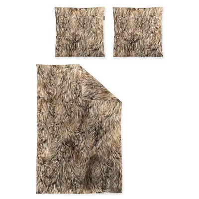 Produktbild von Irisette Flausch-Baumwolle Bettwäsche-Garnitur Zobel 8555  Farbe natur  155x220+80x80cm