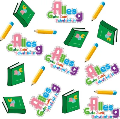 Produktbild von Oblique Unique Alles Gute Zum Schulanfang Konfetti Streu Tisch Deko 18 Stk - bunt