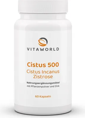 Image de Vitaworld Cistus 500 | 60 gélules | Ciste & Zinc | végétalien