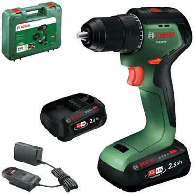Produktbild von Akku-Bohrschrauber PSR18V-60, 2 x Akku PBA 18V 2.5Ah in Handwerkerkoffer