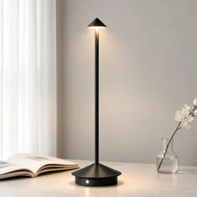 Produktbild von LED Nachttischlampe Kabellose Dimmbare LED Tischleuchte Tischlampe, Stufenloses Dimmen in drei Farben, Tragbare USB Aufladbar kabellose lampe, Schwarz