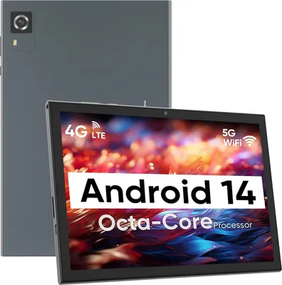 CWOWDEFU Android 14 Tablet 10.1 Zoll, 4G Cellular Tablet, Octa-Core, 128GB Speicher + 8(4+4) GB RAM/1TB erweiterbar, 5G WiFi, 6000mAh Akku, Bluetooth