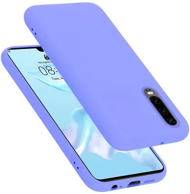 A purple phone case is shown on a white background, partially covering a smartphone.