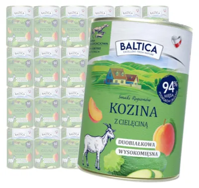 Zdjęcie produktu dla Baltica Kozina z Cielęciną 24x400g Duoproteinowa Bezzbożowa Mokra Karma Dla Psa