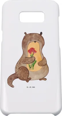 Produktbild von Mr. & Mrs. Panda Samsung Galaxy S8 plus Handyhülle  Otter Blumenstrauß - Weiß - Geschenk, Niedlich, Süß, Seeotter See, Handy, Cover, Hülle, Handycover
