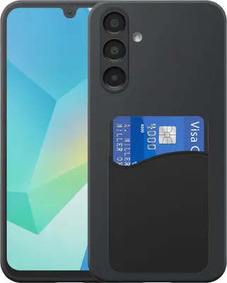 Produktbild von Geeignet für Samsung Galaxy A16 Phone Case mit Silikon-Kartenhalter - Flexible Back Cover Case Silikon TPU mit Silikon Cardslot - Schwarz - Smartphonica