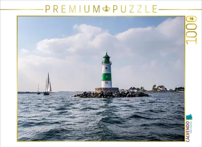 Produktbild von CALVENDO Puzzle Leuchtrum mit der Lotseninsel Schleimünde | 1000 Teile Lege-Größe 64x48cm Foto-Puzzle für glückliche Stunden