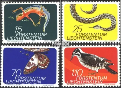 Produktbild von Briefmarken Liechtenstein 1974 Mi 609-612 (kompl.Ausg.) gestempelt Kleinfauna