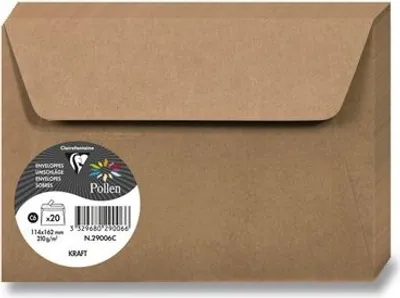 Obrázek produktu pro Pollen by Clairefontaine 29006C Obálka Pollen by Clairefontaine Kraft 114 x 162 mm