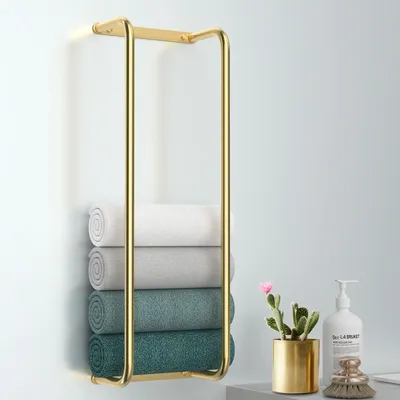 Produktbild von Wandmontierter Handtuchhalter für das Badezimmer - Rollenhalter in Gebürstetem Gold
