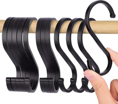 Produktbild von CHPN – Haken – Haken – Haken – schwarze S-Haken – 6 Stück – Garderobe – Handtuchhaken – Badezimmerhaken – Dinge aufhängen