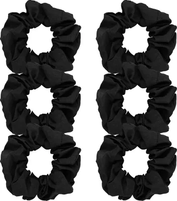 Produktbild von 6 Stück Haargummis, weiche Baumwolle, elastische Haarbänder, Jersey, Pferdeschwanzhalter für Frauen, Mädchen, Damen, Kinder, Haar-Accessoire-Set (schwarz)