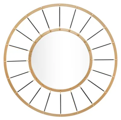 Image de FURNLUX miroir mural Glamy Gold 81cm / Couleur principale : Or / Dimensions : 81 x 81 x 7 cm