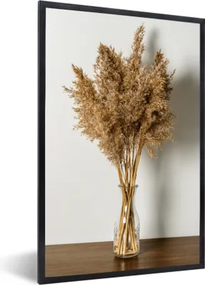 Produktbild von MuchoWow® Gerahmtes Poster Stilleben - Getreide - Vase 40x60 cm - Poster mit Schwarzem Bilderrahmen Wandposter Rahmen Foto Bilder - Papierdruck - Wandbilder