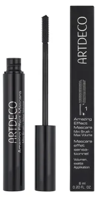 Produktbild von ARTDECO Amazing Effect Mascara, Schwarz, Nährend, Volumengebend, 6 ml, Frauen, Paraben, AQUA (WATER), EUPHORBIA CERIFERA CERA (EUPHORBIA CERIFERA (CANDELILLA) WAX), ACACIA...