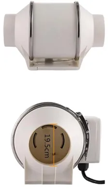 Immagine prodotto di Ventilatore di aspirazione integrato, portata d'aria di 900 m³/h, funzionamento silenzioso, colore: BIANCO