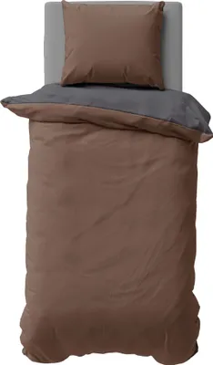 Produktbild von Biber Bettwäsche Winter Baumwolle Uni Kuschelig Flauschig Warm Weiche Fein-Biber, Farbe:Braun, Größe:135x200 cm und 80x80 cm
