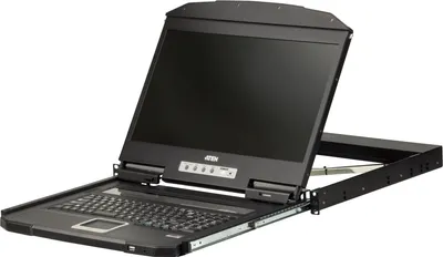 Produktbild von ATEN CL3100NX UK Kurze Tiefe Single Rail 18,5"-LCD Konsole (USB, VGA), UK-Layout