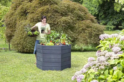 Image de Garantia Ergo Hochbeet L75 Farbe stone, Größe 110x95 cm, Hähe 75 cm