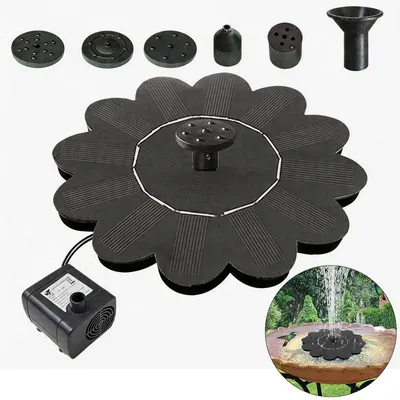 Produktbild von Solar Springbrunnen 4W Schwimmend, Solar Brunnen Pumpe für Gartenteich Vogelbad, Solar Wasserfontäne Garten Dekoration