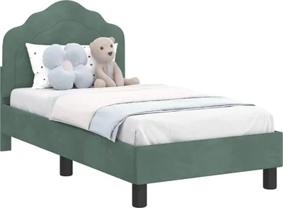 Immagine prodotto di vidaXL Struttura letto per bambini con testata verde mare 70 x 140 cm in velluto