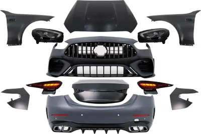 Produktbild von Bodykit für Mercedes C W205 Umbau W206 C63 Design Stoßstange Scheinwerfer Kühlergrill.