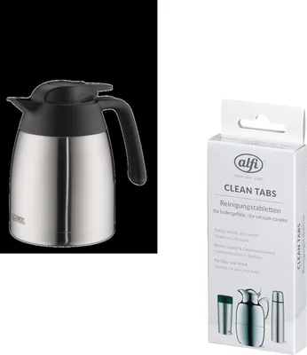 Image de THERMOS THV 1,00 l Isolierkanne 1,0l stainless steel mat – Vorteilsset mit Reinigungsbürste CLEAN FIX 30 cm + CLEAN TABS (20 Stück) | HAN 4026205100 | EAN 5010576929488