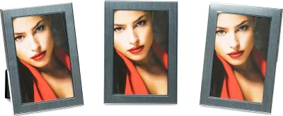 Produktbild von levandeo 3er Set Bilderrahmen 10x15cm Alu Aluminium silber Fotorahmen Glas