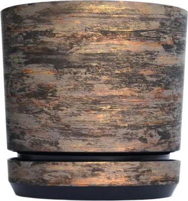 Produktbild von Blumentopf mit Untersetzer und Drainage, 26 cm - Kunststoff Pflanzenpot für Dekoration