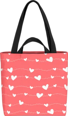 Produktbild von VOID Herzen Muster Valentinstag Tasche 33x33x14cm,15l Einkaufs-Beutel Shopper Einkaufs-Tasche Bag