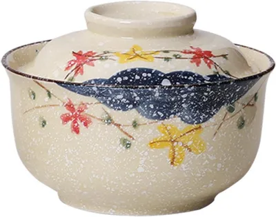 Imagen del producto de Tazón de sopa de cerámica con tapa, 800 ml, diseño japonés vintage, ideal para la cocina