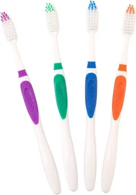 Produktbild von Famanu Zahnbürsten-Set 4 Stück - Grün, Lila, Orange und Blau