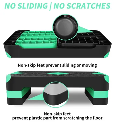 Obrázek produktu pro Aerobic step, lehký, výškově nastavitelný, zelený